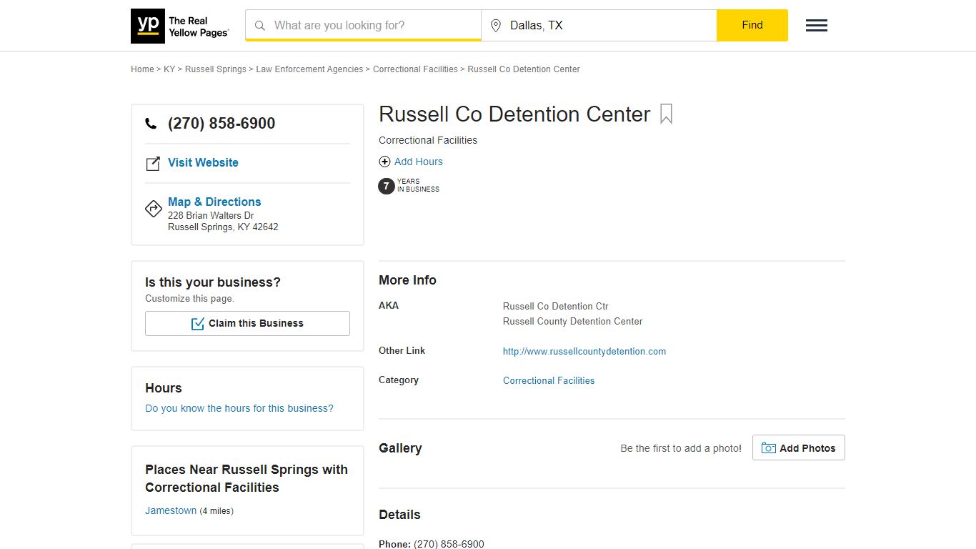 Russell Co Detention Center - YP.com